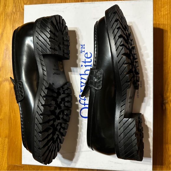 Off White - Men’s Combat Leather Loafer - Black - Size 7 (US) - NEW! - Picture 4 of 12